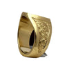 Men's Copper Crown Lion Shield Signet Ring With Engraved Geometric Badge Design Electroplated Fashion Jewelry