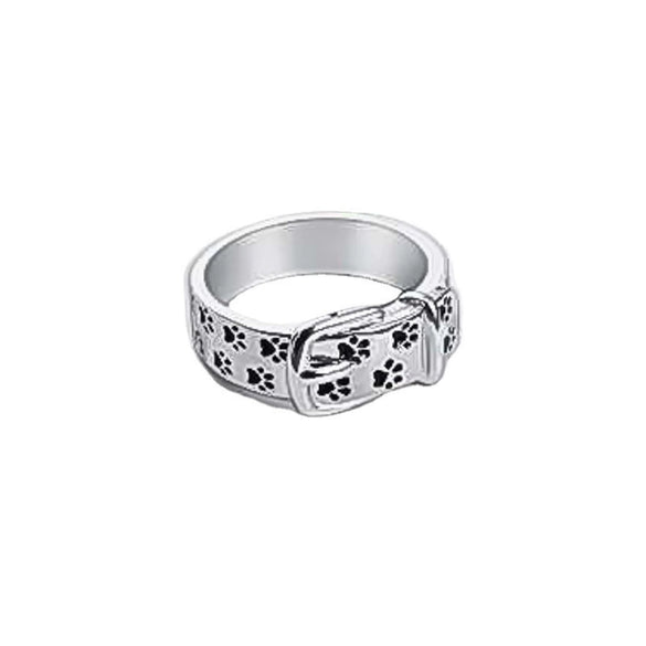 Men's Copper Electroplated Puppy Collar Ring Cute Geometric Fashion Jewelry Accessory
