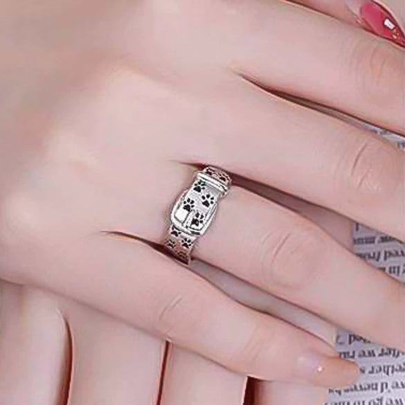 Men's Copper Electroplated Puppy Collar Ring Cute Geometric Fashion Jewelry Accessory