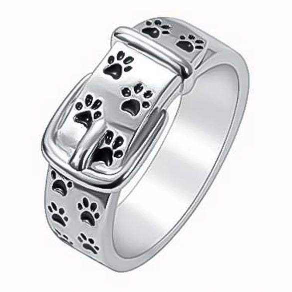 Men's Copper Electroplated Puppy Collar Ring Cute Geometric Fashion Jewelry Accessory