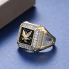 Men's Copper Goldplated Eagle Diamond Geometric Ring