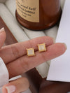 Men's Copper Inlaid Zircon Square Geometric Hiphop Personality Minimalistic Earrings Jewelry
