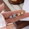 Men's Copper Inlaid Zircon Square Geometric Hiphop Personality Minimalistic Earrings Jewelry