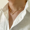 Men's Copper Snake Chain Necklace Geometric Electroplated