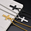 Men's Cross Pendant Necklace Stainless Steel Geometric Fashion Polish