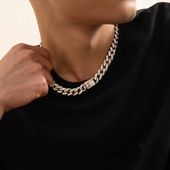 Men's Cuban Chain Necklace Alloy Geometric Handmade