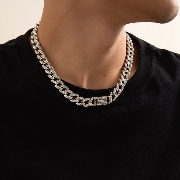 Men's Cuban Chain Necklace Alloy Geometric Handmade