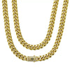 Men's Cuban Chain Necklace Stainless Steel Titanium Steel With Electroplated Copper Buckle And Micropaved Zircon Geometric Design Polishing Treatment