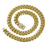 Men's Cuban Chain Necklace Stainless Steel Titanium Steel With Electroplated Copper Buckle And Micropaved Zircon Geometric Design Polishing Treatment