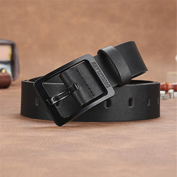 Men's Double Layer Square Alloy Case Imitation Leather Strap Stainless Steel Clasp Sports Watch Belt Set