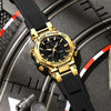 Men's Dual Display Electronic Watch Waterproof Luminous Chronograph Alarm Clock Sports Watch Round Dial Silicone Strap Alloy Case Mineral Glass Mirror