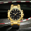 Men's Dual Display Electronic Watch Waterproof Luminous Chronograph Alarm Clock Sports Watch Round Dial Silicone Strap Alloy Case Mineral Glass Mirror