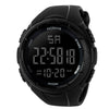 Men's Electronic Watch Digital Display Round Dial Plexiglass Mirror Pu Strap Resin Case Geometric Style Sports Watch Luminous Multifunctional Waterproof