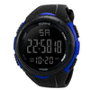 Men's Electronic Watch Digital Display Round Dial Plexiglass Mirror Pu Strap Resin Case Geometric Style Sports Watch Luminous Multifunctional Waterproof