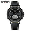Men's Electronic Watch Waterproof Multifunction Simple Style Zinc Alloy Case Steel Belt Round Dial