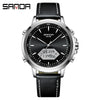 Men's Electronic Watch Waterproof Multifunction Simple Style Zinc Alloy Case Steel Belt Round Dial