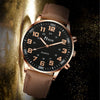 Men's Fashion Alloy Case Imitation Leather Belt Pointer Round Dial Watch With Stainless Steel Clasp
