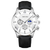 Men's Fashion Alloy Leather Belt Quartz Watch With Round Dial