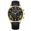 Men's Fashion Alloy Leather Belt Quartz Watch With Round Dial
