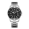 Men's Fashion Automatic Movement Watch With Rotating Outer Ring Stainless Steel Strap Round Dial Waterproof