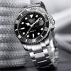 Men's Fashion Automatic Movement Watch With Rotating Outer Ring Stainless Steel Strap Round Dial Waterproof