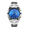 Men's Fashion Business Alloy And Stainless Steel Automatic Non Mechanical Round Dial Luminous Waterproof Watch
