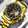 Men's Fashion Business Alloy And Stainless Steel Automatic Non Mechanical Round Dial Luminous Waterproof Watch