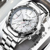 Men's Fashion Business Alloy And Stainless Steel Automatic Non Mechanical Round Dial Luminous Waterproof Watch