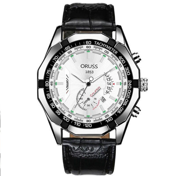Men's Fashion Business Alloy And Stainless Steel Automatic Non Mechanical Round Dial Luminous Waterproof Watch