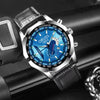 Men's Fashion Business Alloy And Stainless Steel Automatic Non Mechanical Round Dial Luminous Waterproof Watch