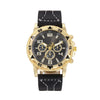 Men's Fashion Business Quartz Watch Metal Case Imitation Leather Strap Titanium Buckle Round Dial