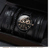 Men's Fashion Casual Alloy And Imitation Leather Quartz Watch With Round Dial And Stainless Steel Clasp