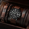 Men's Fashion Casual Alloy And Imitation Leather Quartz Watch With Round Dial And Stainless Steel Clasp