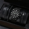 Men's Fashion Casual Alloy And Imitation Leather Quartz Watch With Round Dial And Stainless Steel Clasp