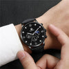 Men's Fashion Casual Quartz Watch With Round Dial Alloy Case Imitation Leather Strap And Stainless Steel Buckle