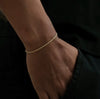 Men's Fashion Copper Twisted Rope Bracelet With Geometric Cuban Chain Style Electroplated Simple Trend Accessory