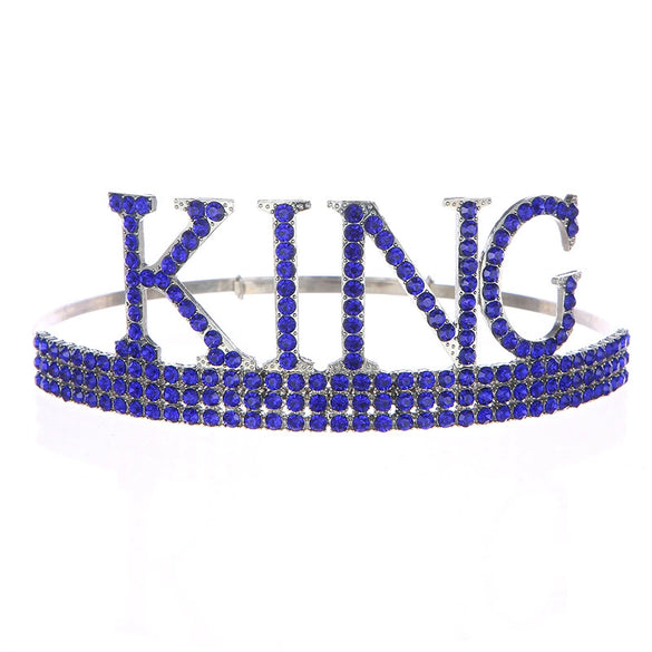 Men's Fashion Crown Party Supplies Alloy Rhinestone Headband With Letters Numbers Text Plating Drill