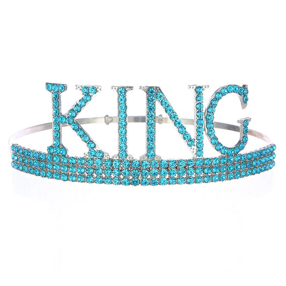 Men's Fashion Crown Party Supplies Alloy Rhinestone Headband With Letters Numbers Text Plating Drill