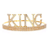 Men's Fashion Crown Party Supplies Alloy Rhinestone Headband With Letters Numbers Text Plating Drill