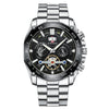 Men's Fashion Luminous Tourbillon Watch Stainless Steel Metal Round Dial