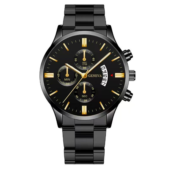 Men's Fashion Metal And Stainless Steel Band Quartz Watch With Round Dial