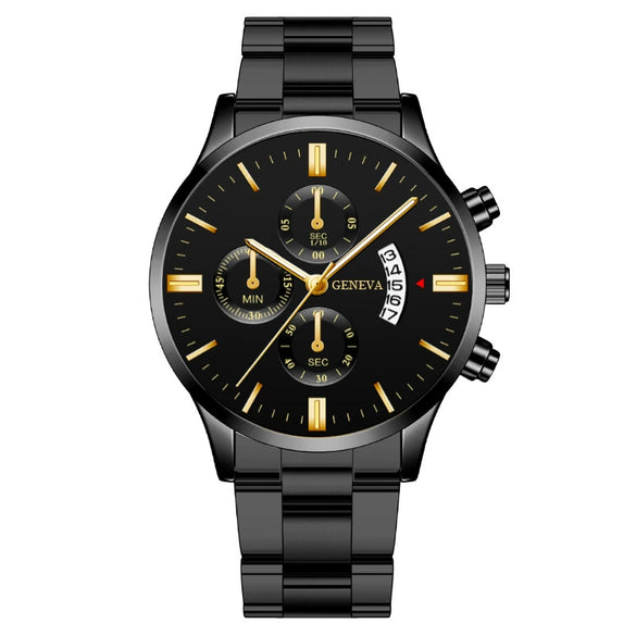 Men's Fashion Metal And Stainless Steel Band Quartz Watch With Round Dial