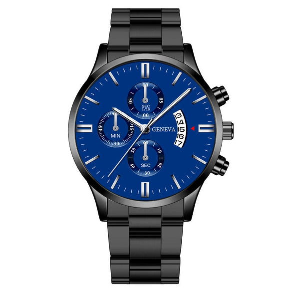 Men's Fashion Metal And Stainless Steel Band Quartz Watch With Round Dial