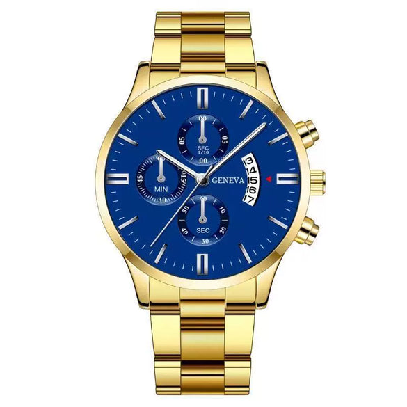 Men's Fashion Metal And Stainless Steel Band Quartz Watch With Round Dial