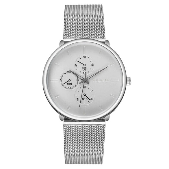 Men's Fashion Metal Milan Belt Mesh Belt Quartz Watch With Round Dial