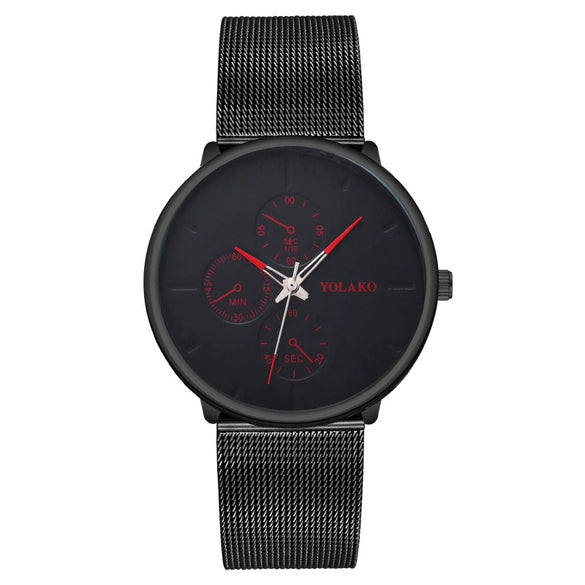 Men's Fashion Metal Milan Belt Mesh Belt Quartz Watch With Round Dial