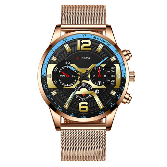 Men's Fashion Metal Strap Luminous Quartz Watch With Round Dial