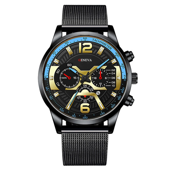 Men's Fashion Metal Strap Luminous Quartz Watch With Round Dial