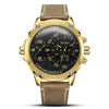 Men's Fashion Movement Multifunctional Genuine Leather Quartz Watch With Alloy Case And Round Dial