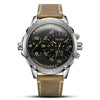 Men's Fashion Movement Multifunctional Genuine Leather Quartz Watch With Alloy Case And Round Dial